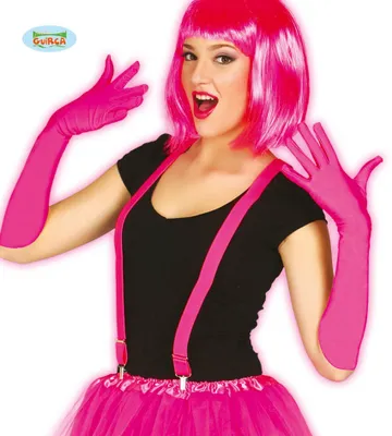 Produktbild von Neonpinke Disco Hosenträger 80er Party Outfit