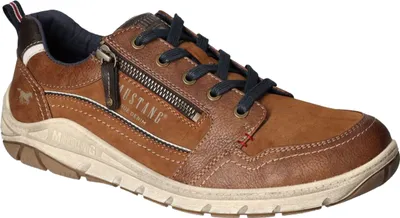 Produktbild von Mustang Herren Sneaker Schnürung Zipper Halbschuh 4160-302, Größe:42 EU, Farbe:Braun