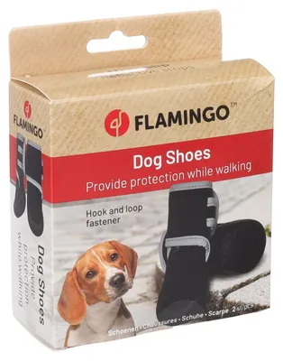 Produktbild von Flamingo Hundeschuhe Laky schwarz - 2 Stück, Größe: L