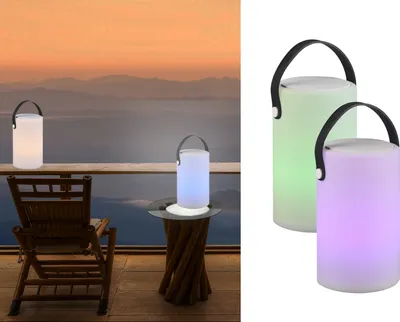Produktbild von 2er SET LED Tischlampe dimmbar Dekolampe mit Farbwechsler Bluetooth Lautsprecher