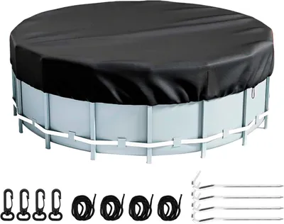 Produktbild von Plane & Abdeckfolie Oberirdische Poolplane, 305 x 20 cm, runde Poolplane, 210D Oxford-Poolabdeckung, wasserdicht, staubdicht, UV-Schutz, für den Außen