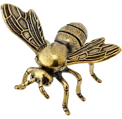 Productafbeelding van Bijenbeeldje van messing - Decoratieve insectenfiguur - Geschikt voor kantoor en woonkamer - 4,7 x 3,2 cm