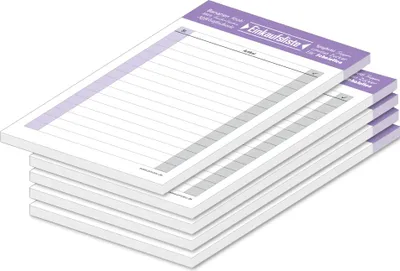 Produktbild von PRICARO Einkaufsliste "Typo", lila, A6, 5 Stück