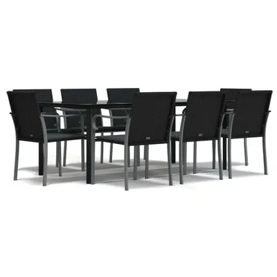 Produktbild von vidaXL 9-tlg. Garten-Essgruppe mit Kissen Poly Rattan und Stahl