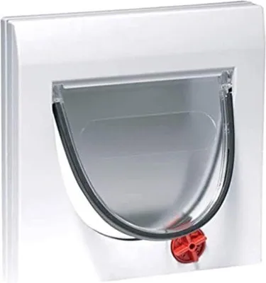 Produktbild von Famanu Katzenklappe mit Magnet - 22,3 x 22,3 cm - Weiß