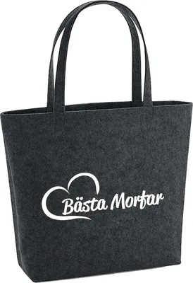 Produktbild von Huuraa Filzshopper Bästa Morfar Hjärta 22 Liter Charcoal Melange Filztasche Geschenkidee