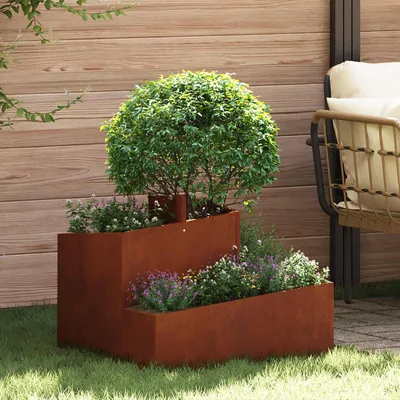 Zdjęcie produktu dla Doniczka Ogrodowa Brązowy 60 X 60 X 50 Cm Stal Kortenowska Lumarko!