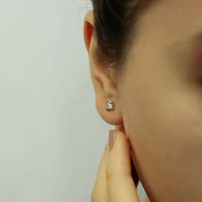 Produktbild von 0,40 Carat Diamant Solitär Ohrringe 14 Karat Weißgold