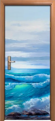 Produktbild von Türposter 80x200 cm Türaufkleber Türtapete Türfolie Klebefolie Sonnenuntergang auf dem Meeres Gemälde