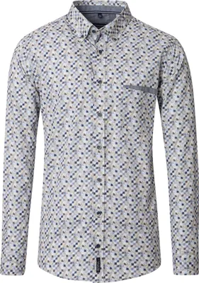 Produktbild von CASAMODA Herren Freizeithemd Langarm Button-Down Grün gemustert L