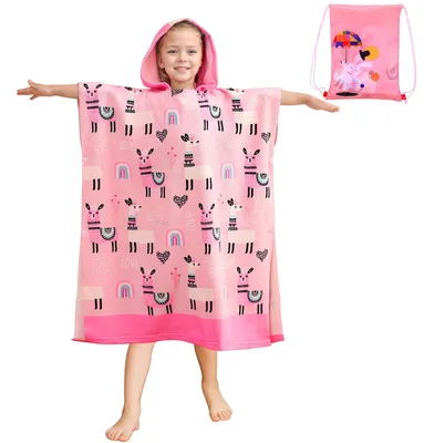 Productafbeelding van Kinderen Bad Poncho met Alpaca Print