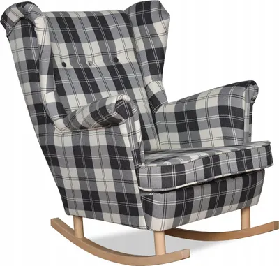Produktbild von Family Meble Schaukelsessel Winston Relaxsessel Skandinavisch Bequemer Ohrensessel Loungesessel Fernsehsessel Für Wohnzimmer Schlafzimmer Bau/Weiß