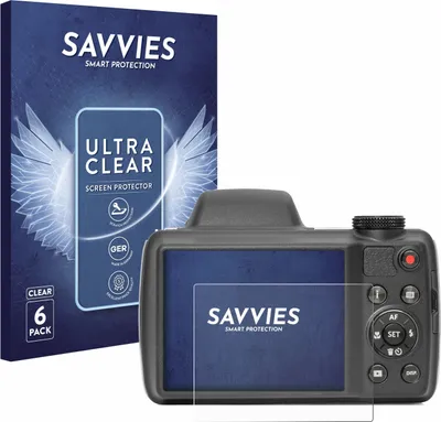 Produktbild von 6x Für Kodak Pixpro AZ528 Schutzfolie Savvies Displayschutz Display Schutz Folie Klar Transparent