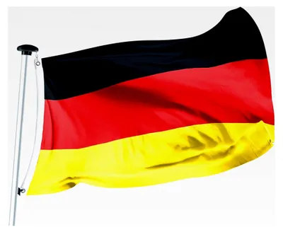 Produktbild von Deutschlandflagge 100x150 cm mit Ösen - Schiffsflaggentuch, 160g/m² Stoffgewicht - handgefertigt, robust und witterungsbeständig