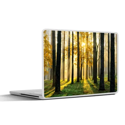 Produktbild von MuchoWow® Laptop Aufkleber Sticker Cover Wald - Sonne - Bäume - Gras - Landschaft - Natur 36.5x27.5 cm - Laptop-Sticker