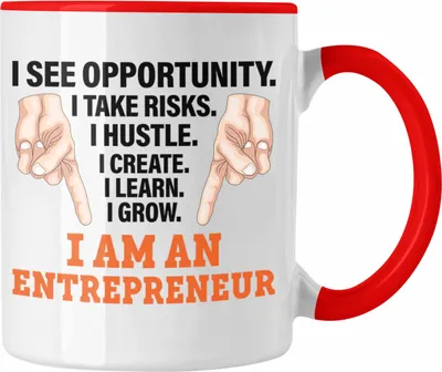 Produktbild von Trendation - Entrepreneur Tasse Entrepreneurship Geschenk Spruch Motivation Idee Selbstständig (Rot)