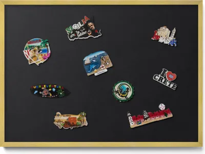 Produktbild von Magnettafel 70x50 cm – Goldener Rahmen – Farbe Schwarz – Magnetwand, Magnetboard, Memoboard, Büro & Schule