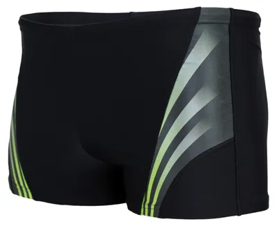Produktbild von Aquarti Herren Kurze Badehose mit Streifen, Farbe: Schwarz / Grün, Größe: M