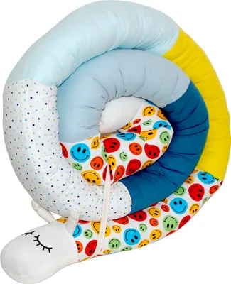 Produktbild von Bettschlange/Bettschnecke XXL (Motiv Smiley 2) Länge 250cm**Nestchenschlange