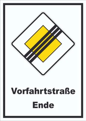 Produktbild von Vorfahrtstraße Ende Schild A3 (297x420mm)