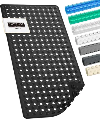 Produktbild von Rutschfeste Badematte 89 x 40 cm, Antirutsch Duschmatte, BPA-frei, Schimmelresistent, Schwarz