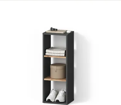 Produktbild von Aufbewahrungsregal Livinity Ortello Anthrazit/Goldkraft Eiche 30 x 80.1 cm, Model 55898