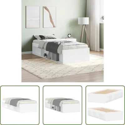 Image de The Living Store Cadre de lit blanc 75x190 cm
