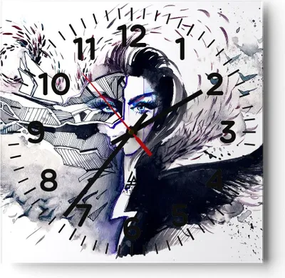 Produktbild von Wanduhr - Quadrat - Glasuhr - Erwachsene emotional Fantasie - 40x40cm - Schleichendes Uhrwerk - Lautlos - zum Aufhängen bereit - Dekoration Modern - Wanddekoration aus Glas - C4AC40x40-3062