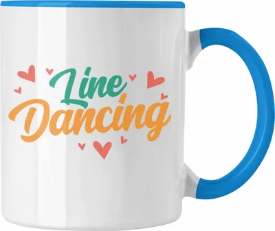 Produktbild von Trendation - Lustige Line Dance Tasse - Tolles Geschenk für Line Dance Enthusiasten "Line Dancing" (Blau)
