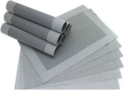 Produktbild von Tischsets BORDA 12er Set Schwarz-silber als Tischuntersetzer