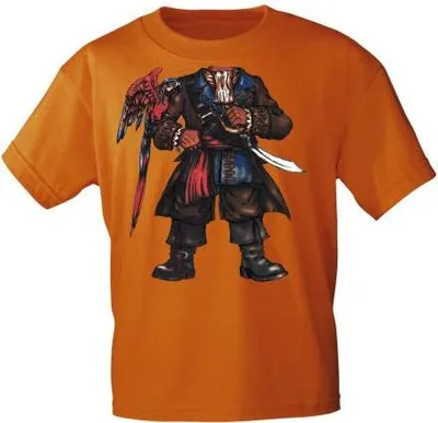 Produktbild von Kinder T-Shirt mit Print Pirat Seeräuber 15731 Gr. 110-164 Color - Orange Größe - 152/164