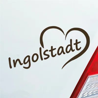 Produktbild von Auto Aufkleber Ingolstadt Herz Stadt City Liebe Love 15,5x8 cm Braun Sticker Heckscheibenaufkleber