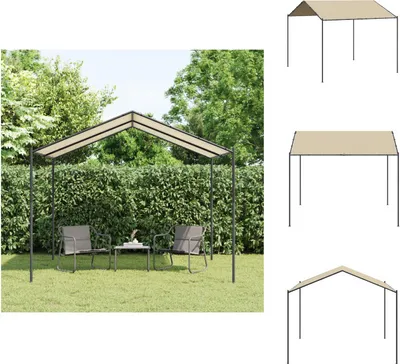 Produktbild von vidaXL Gartenpavillon Beige 3x3 m Stahl und Stoff -  Pavillons & Partyzelte