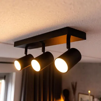 Image de HOFTRONIC - Plafonnier LED 35W 3 spots GU10 Noir IP20 inclinable