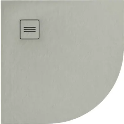 Produktbild von Sellon24® Duschwanne Superflache Acrylwanne Ablaufgarnitur Abdeckplatte Duschtasse Rutschfest Grau 90x90x3,5 cm R55 Viertelkreis
