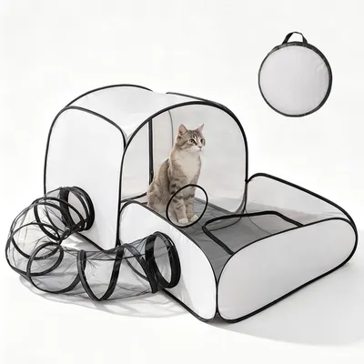 Immagine prodotto di Cuccia per gatti con tunnel, portatile e pieghevole