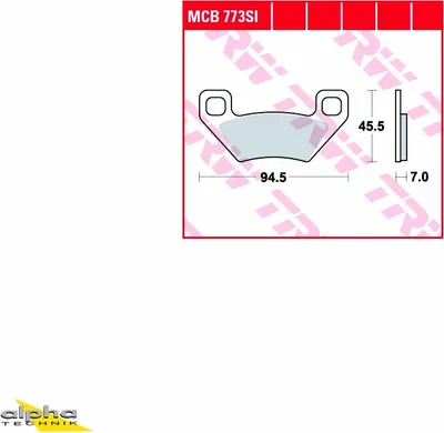 Produktbild von TRW Bremsbelagsatz MCB773SI 4x4 Maxxer 450 A40