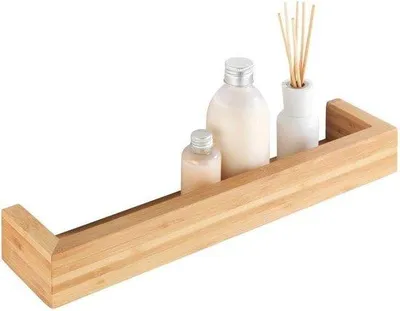 Produktbild von DigiRigi® Bambus-Wandregal 40 cm – Wandablage aus Bambus für Badezimmer, 40 x 9 x 5 cm, natur
