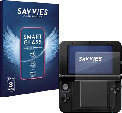 Produktbild von 3x Savvies Schutzglas Folie für Nintendo 3DS XL SPM7800 9H Panzer Schutzfolie Glas Displayschutz klar transparent