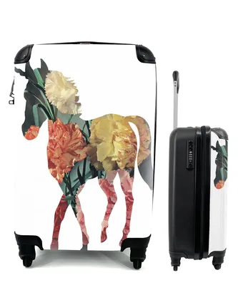 Produktbild von MuchoWow® Koffer Handgepäck Trolley Rollkoffer Kleine Reisekoffer mit 4 Rollen - Eine Illustration eines Kunstwerks eines Einhorns - Mädchen - Mädchen - Kinder Em - Cabin Size < 55x40x23 cm & 55x40x20 cm - Kinderkoffer - Kabinenkoffer - Boardgepäck - Reise-Box - Reisekoffer - Reisegepäck - Koffer mit Bild - Trolley für Kinder