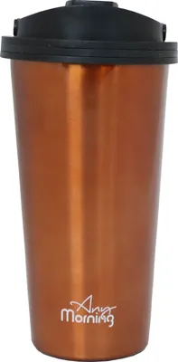 Zdjęcie produktu dla Kubek podróżny Any Morning, izolowany kubek do kawy ze stali nierdzewnej, podróżny kubek do gorących i zimnych napojów, szczelny i odporny na rozlanie, 17 uncji, kolor miedziany