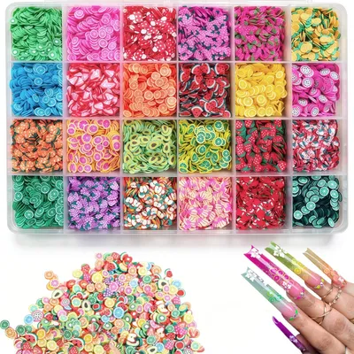 Frucht-Polymerklei-Scheiben, 265g, 24 Designs, Slime-Zubehör
