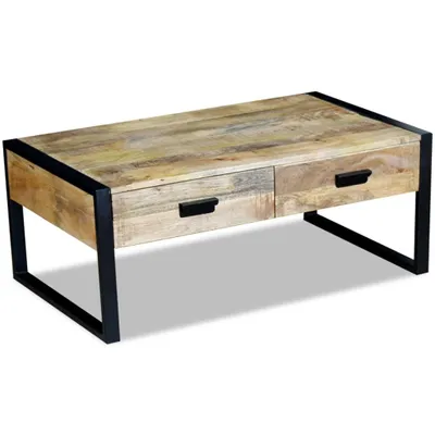 Produktbild von vidaXL Couchtisch mit 2 Schubladen Massivholz Mango 100x60x40 cm