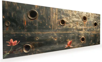 Produktbild von Küchenrückwand Spritzschutz Glas mit Motiv Metallplatte Vintage 40 x 40 cm