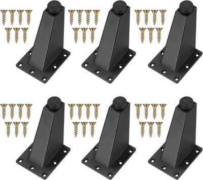 Produktbild von Möbelfüße Aluminium schwarz, verstellbar 92 mm, 6 Stück, für Sofa und Schrank