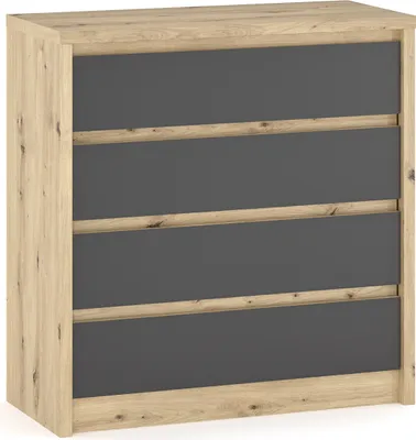 Obrázek produktu pro nabbi Zásuvková komoda Daicos CH-4DRWS - dub artisan / šedá