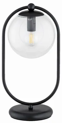 Obrázek produktu pro Noční stolní lampa SERBIA, černá a průhledná, 1xE14x10W, kov, rozměry: 37,5x18x18,5 cm, IP20, Alfa
