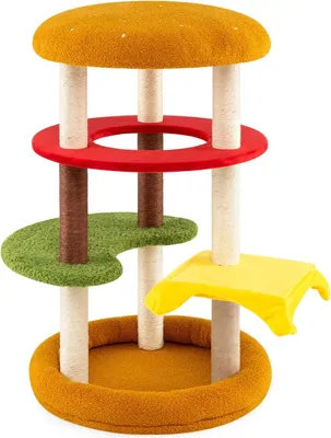Produktbild von Katzenbaum mit Sisalstämmen, Plattformen und Bett, 106 cm