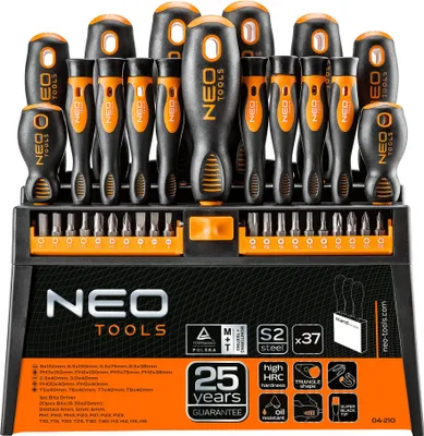 Produktbild von Schraubendreher- und Schraubendreherbit-Set NEO 04-210 37-tlg.