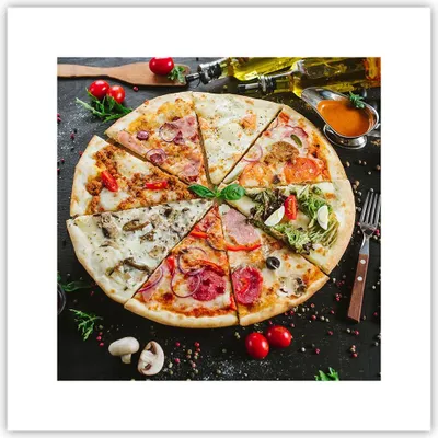 Produktbild von Poster - Poster ohne Rahmen - Pizza Käse Tomaten - 30x30 cm - Wand Bild - Wanddeko - Wandbilder - Kunstposter - Wandposter - Bilder - Kunstdruck - Wanddekoration - Wandbild - P2XAC30x30-4118
